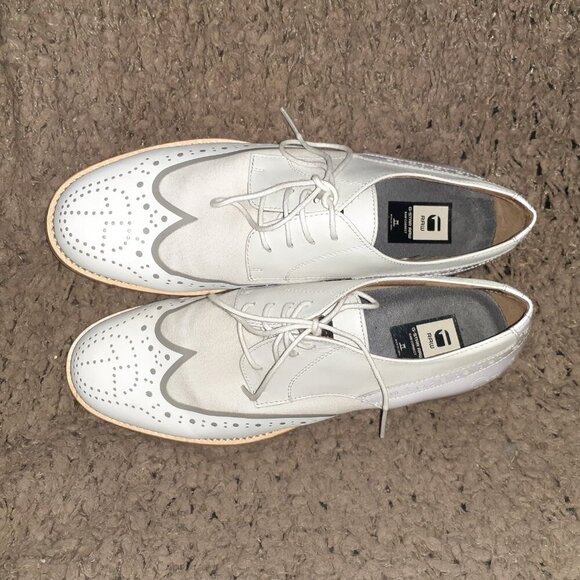 G-STAR RAW CORRECTLINE-White Leather/Patent Wingtip Design-Sz 8-Near Mint - Picture 7 of 9